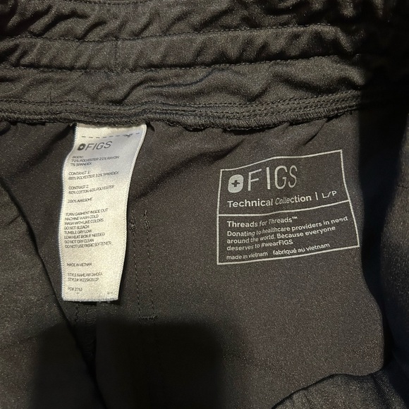 Figs Black Women's Scrub Pants - Large Petitie - Picture 3 of 3